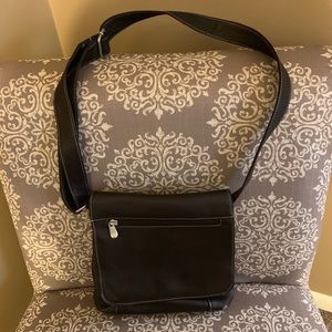 LeDonne Brown Leather messenger style purse